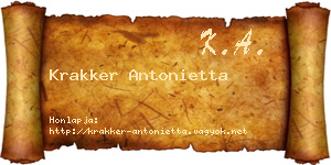 Krakker Antonietta névjegykártya